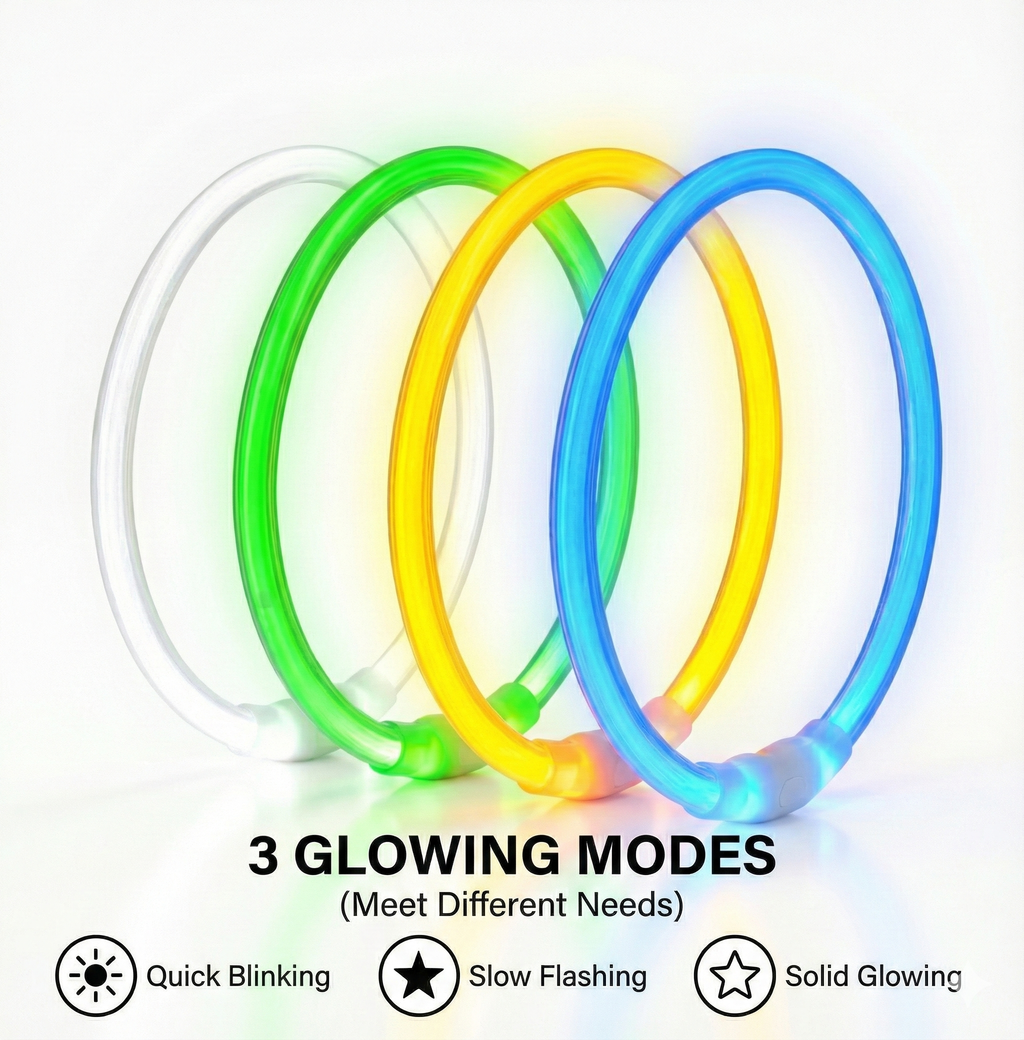 LED Dog Collar Rechargeable Adjustable Size